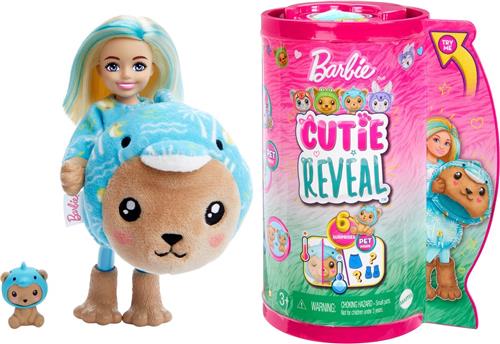 Barbie Cutie Reveal Pop - 13,9 cm - Teddybeer Dolfijn - Barbiepop