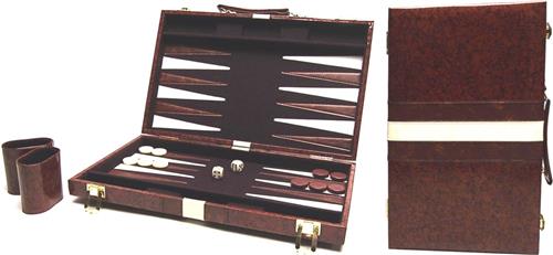 Backgammon Koffer Bruin