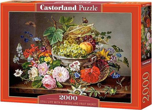 Still Life with Flowers and Fruit Basket Legpuzzel - 2000 stukjes