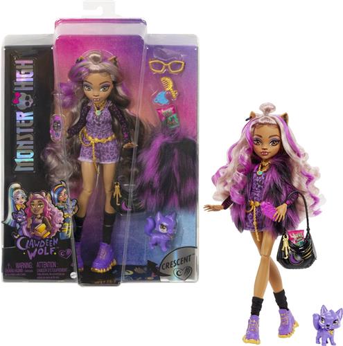 Monster High - Modepop - Clawdeen Wolf pop met zwarte tas