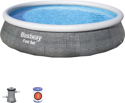 Bestway - Fast Set - Opblaasbaar zwembad inclusief filterpomp - 396x84 cm - Rond