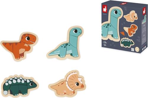 Janod Dino - Puzzelset 4 moeilijkheden