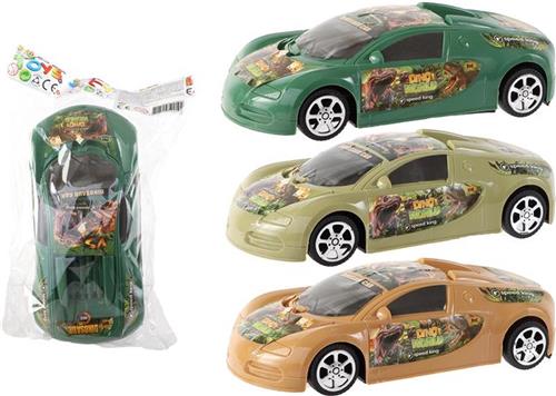 Auto frictie dino 19cm 3 assorti kleuren