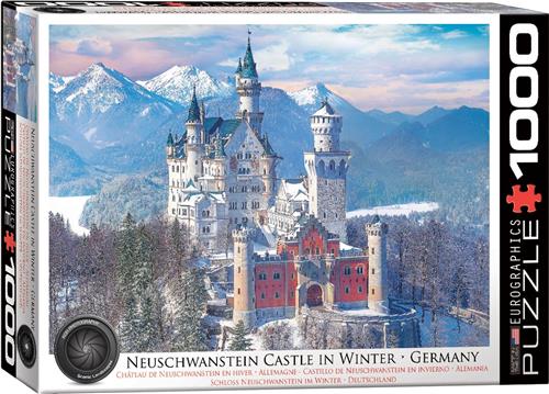 Slot Neuschwanstein in de winter. Puzzel. 1000 stukjes.