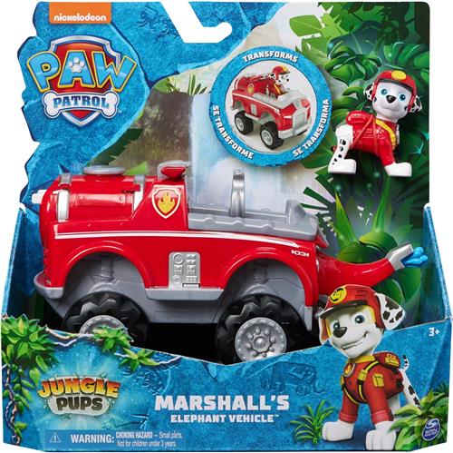 PAW Patrol Jungle Pups - Marshalls Olifant-voertuig - speelgoedauto met speelfiguur