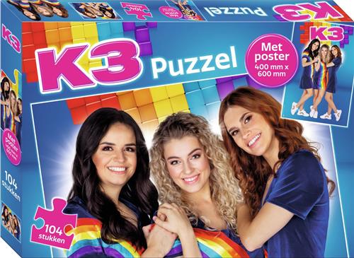 K3 puzzel - met poster 40 x 60 cm - 104 stukjes