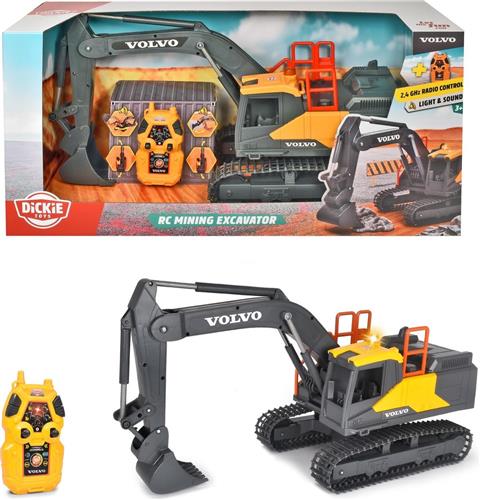 Dickie Toys RC Volvo Graafmachine - Vanaf 3 jaar - Licht en geluid -  Bestuurbaar