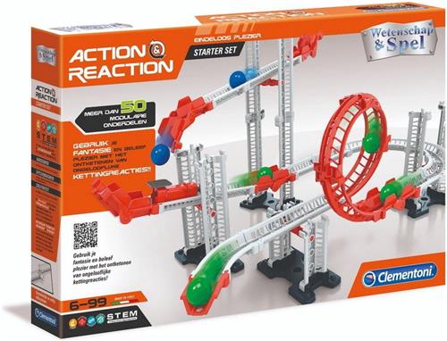 Clementoni Wetenschap en Spel - Action & Reaction - Knikkerbaan - Knikkerbaan Starterset - STEM-speelgoed