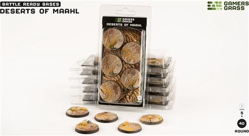 Deserts of Maahl Bases Pre-Painted (5x 40mm Round)