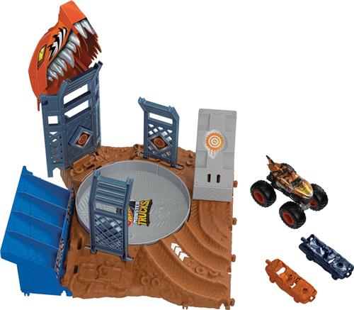 Hot Wheels Monstertrucks Arena Slopers Tiger Shark Spin-Out Uitdaging