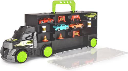 Transporter met 4 Die-cast Auto's en Accessoires