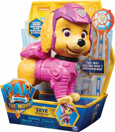 PAW Patrol De Film - Interactief Missie Pup Skye-actiefiguur van 15 cm met geluiden en zinnen