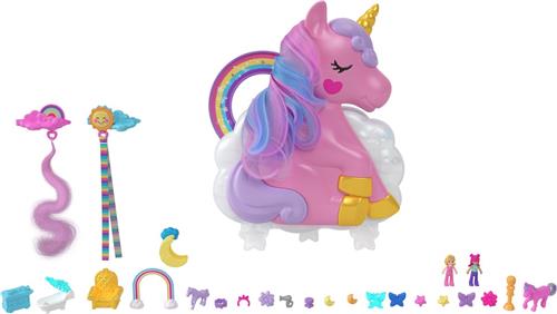 Polly Pocket Regenboog eenhoorn koffer - Speelfigurenset