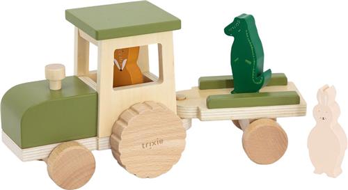 Trixie Houten Tractor Met Aanhangwagen All Animals