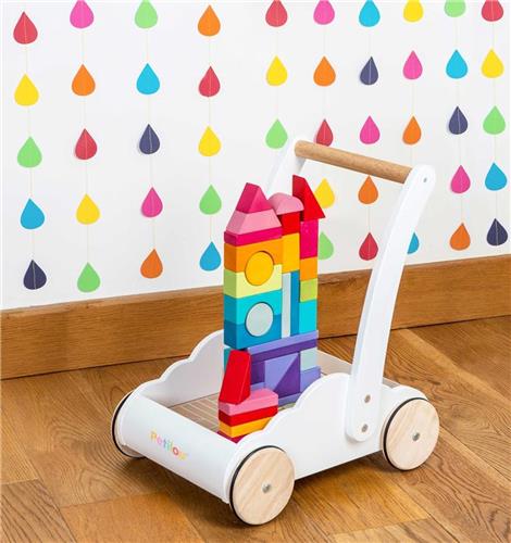 Le Toy Van - Regenboog wolk stapper - Houten loopauto