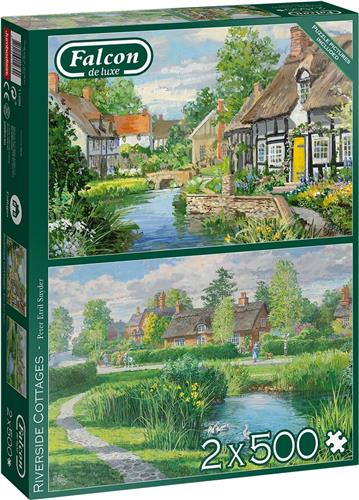 Falcon puzzel Riverside Cottages - Legpuzzel - 2 x 500 stukjes