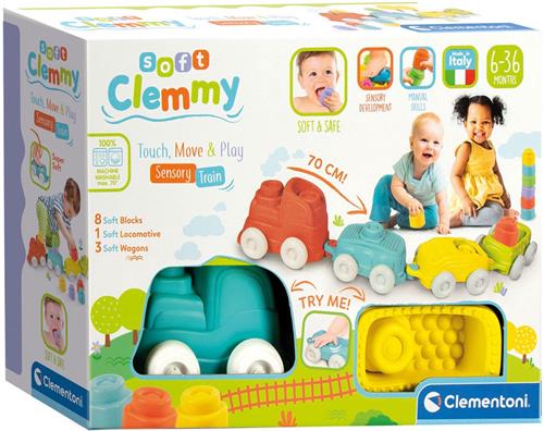 Clementoni - Sensorische trein - Baby speelgoed - Zachte trein - Soft Clemmy - Handvaardigheid - 6-36 maanden