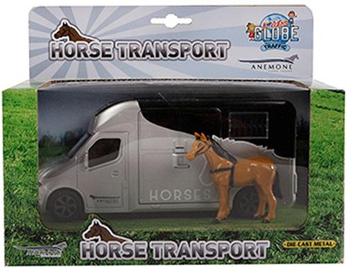 Kids Globe Die-cast Paardentruck met Licht en Geluid Grijs