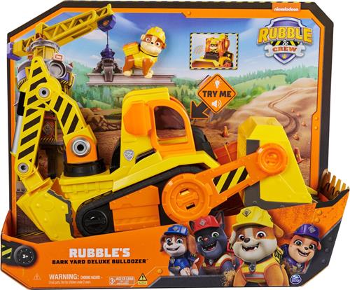 Rubble & Crew - Bark Yard Bulldozer met lichten, geluiden en Rubble-figuurtje - bouwspeelgoed