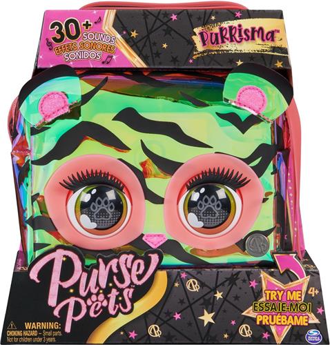 Purse Pets - Purrisma Interactieve tas met meer dan 30 geluiden en reacties - speelgoedtijger en crossbody tas