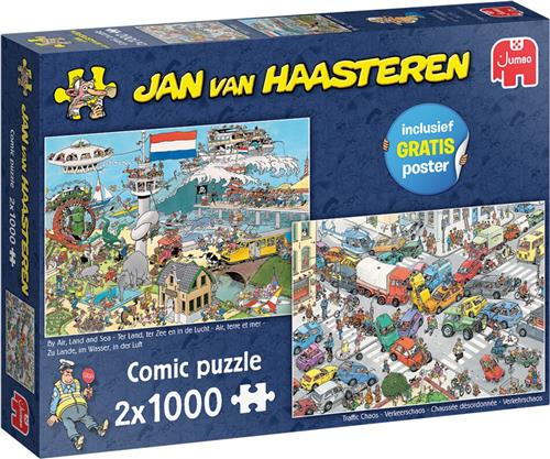 Jan van Haasteren Verkeerschaos & Ter land ter zee en in de lucht - Legpuzzel 2x1000 stukjes