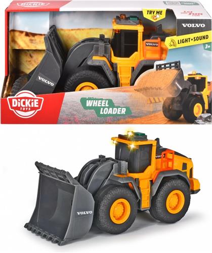 Dickie Toys Volvo - Wiellader - Constructie - 23 cm - Licht & Geluid - Speelgoedvoertuig