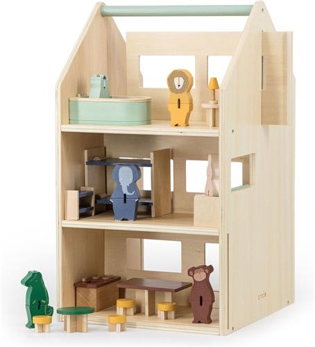 Trixie - Houten speelhuis met Accessoires - Poppenhuis