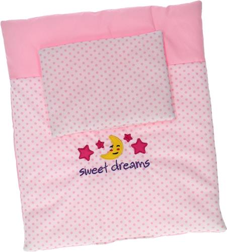 Johntoy - Baby Rose poppendeken en kussen set - Sweet dreams