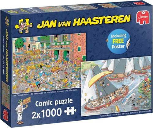 Jan van Haasteren- De Kaasmarkt & Skûtsjesilen - Puzzel - 2x1000 stukjes