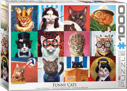 Eurographics puzzel Funny Cats - Lucia Heffernan - 1000 stukjes