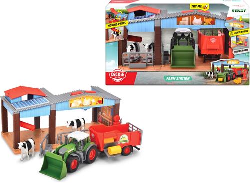 Dickie Toys Boerderij - Tractor met Trailer - 30cm - Speelgoedboerderij