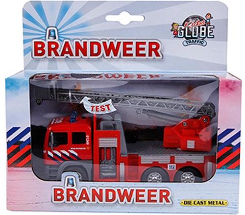 Kids Globe Die-cast Brandweer Ladderwagen NL, 16cm