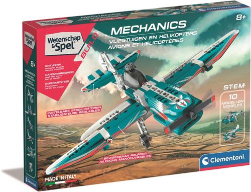 Clementoni Wetenschap & Spel Mechanica - Vliegtuigen en Helikopters - Constructie Speelgoed - Vanaf 8 jaar