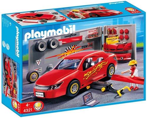 PLAYMOBIL Sportwagen met Werkplaats - 4321