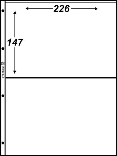 Hartberger Systeemblad S-2 met 2 vakken (226 x 147 mm) 5 stuks insteekhoezen - insteekbladen voor de verzamelaar! - voor kaarten ansichtkaarten postzegelboekjes postzegel postzegelmapjes - flyers - mapjes - boekjes