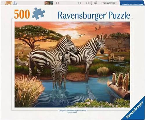 Legpuzzel Zebra's Bij de Drinkplaats, 1000st.