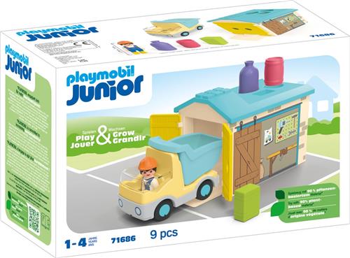 PLAYMOBIL Junior Werkman met sorteer-garage - 71686