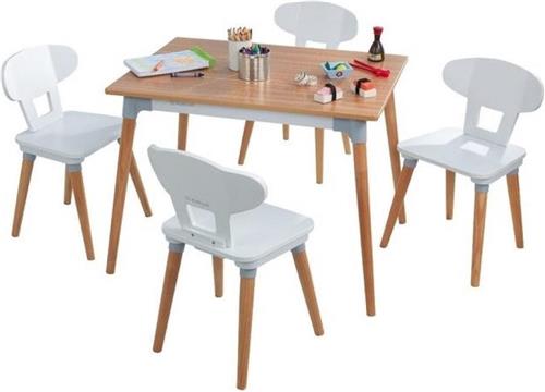 Mid-century Kid Set Met Tafel en 4 Stoelen - Kidkraft (26196)