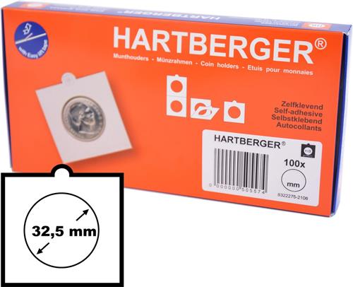 Hartberger munthouders zelfklevend 32,5 mm - 100x - 100 stuks