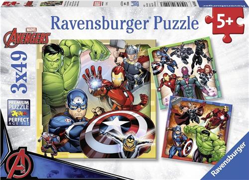 Ravensburger puzzel The Avengers - Drie puzzels - 49 stukjes - kinderpuzzel