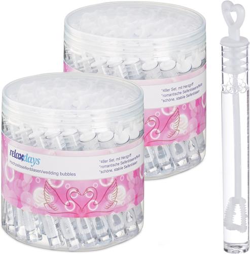 Relaxdays bellenblaas bruiloft - set van 96 - mini bellenblaas - uitdeelcadeau - klein