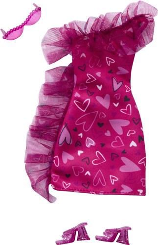 Barbie Kleding Outfit en Accessoires - Roze Jurk met Roze Hakken en Zonnebril