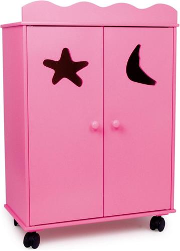 Base Toys Houten Poppen Kledingkast - Roze