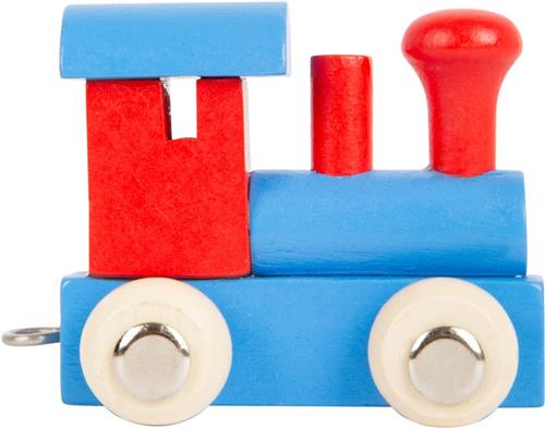 Small Foot - Houten Lettertrein Locomotief Rood/Blauw