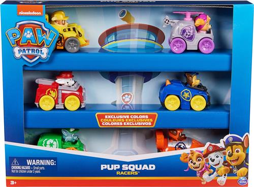 PAW Patrol Pup Squad - Cadeauset met 6 Racers - speelgoedautos