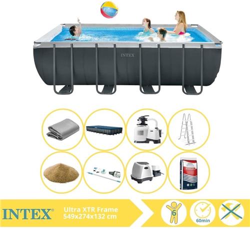 Intex Ultra XTR Frame Zwembad - Opzetzwembad - 549x274x132 cm - Inclusief Filterzand, Onderhoudsset, Zoutsysteem en Zout