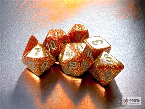 Chessex Glitter Mini-Polyhedral Gold/silver Dobbelsteen Set (7 stuks)