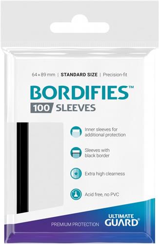 Ultimate Guard Bordifies Precise-Fit Sleeves Standard Size Black (100)