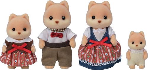 Sylvanian Families  5459 familie karamelhond- 4 speelfiguren- fluweelzacht