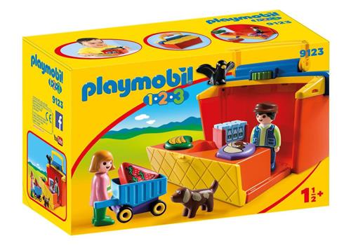 PLAYMOBIL 1.2.3 Meeneem marktkraam  - 9123